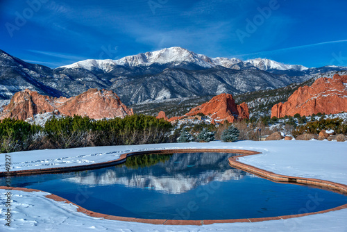 Pikes Peak at Garden of the Gods Reflection photo