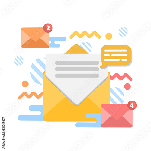 Marketing e-mail. E-mail sending concept.