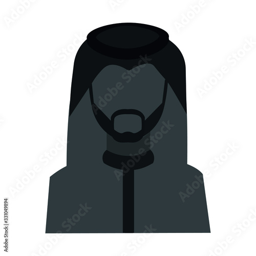 A Saudi man icon wearing shemagh and a thobe