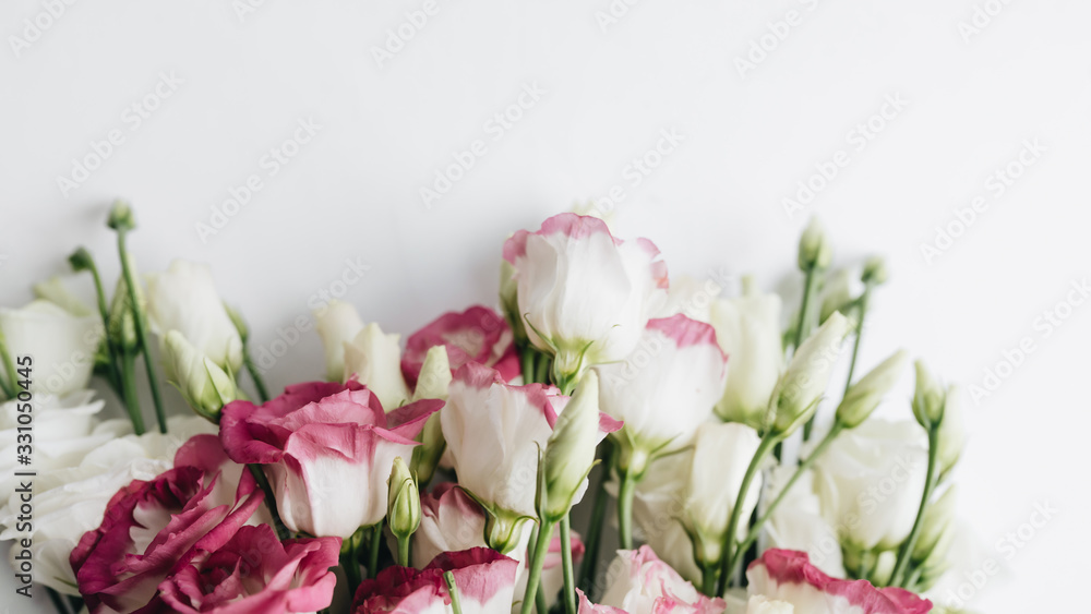 Beautiful spring bouquet with pink and white tender flowers Beautiful spring bouquet with pink and white tender flowers