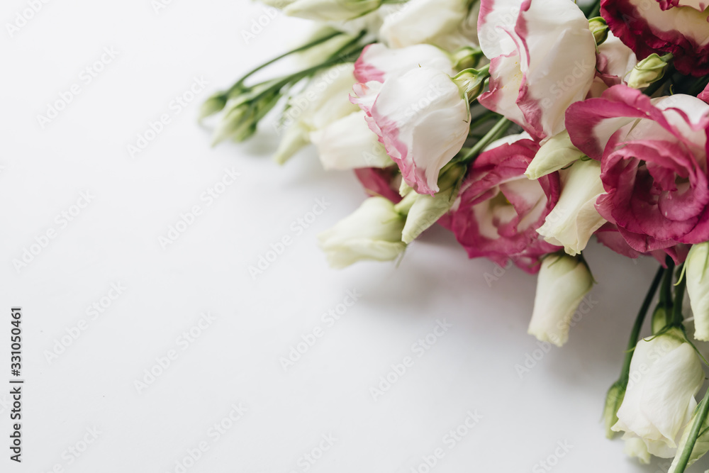 Beautiful spring bouquet with pink and white tender flowers Beautiful spring bouquet with pink and white tender flowers