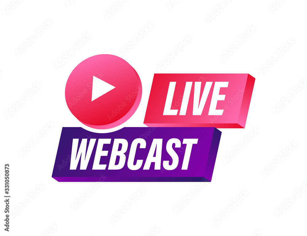 Live webcast Button, icon. Vector stock illustration Live webcast Button, icon. Vector stock illustration