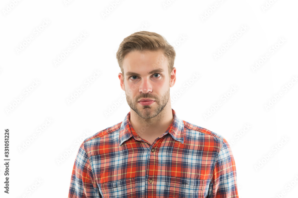 Looking handsome naturally. Handsome man with unshaven face isolated on white. Handsome look of young guy. Mens grooming. Skincare. Casual fashion style. Handsome and attractive Looking handsome naturally. Handsome man with unshaven face isolated on white. Handsome look of young guy. Mens grooming. Skincare. Casual fashion style. Handsome and attractive