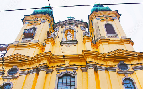 Fragment of the Ursuline Church in Linz in Austria photo