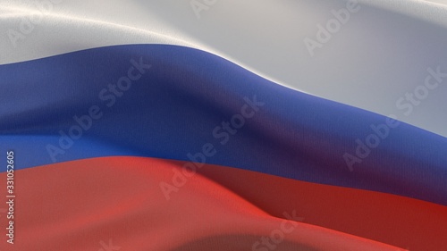 Waving flags of the world - flag of Russia. 3D illustration.