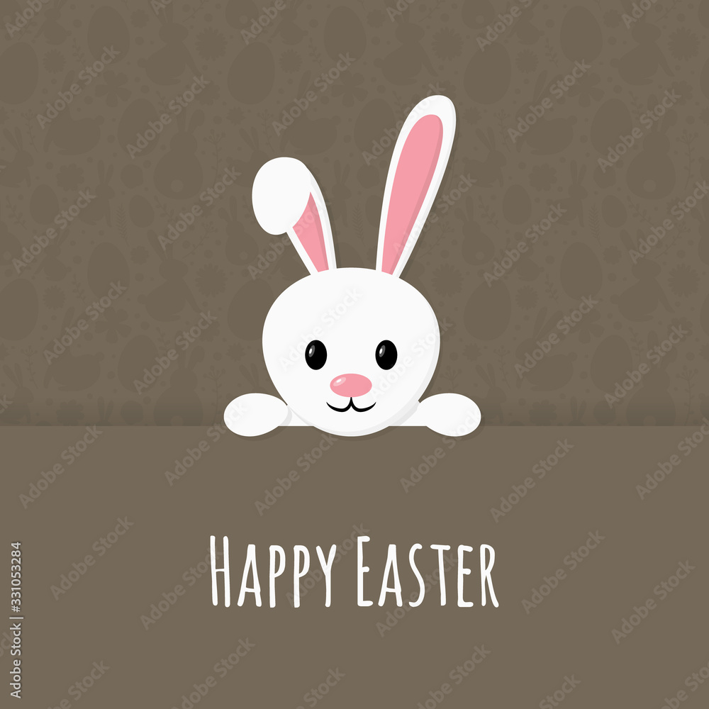 Easter greeting card with cute bunny and wishes. Vector Easter greeting card with cute bunny and wishes. Vector