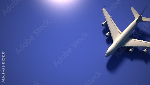 travel design background. 3d rendering airplane on modern color floor.  © Tuna salmon