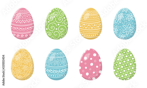 Set with Easter eggs. Vector