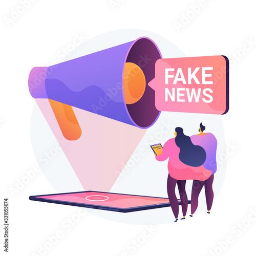 Propaganda in media. News fabrication, misleading information, facts manipulation. Misinformed people, disinformation spread. Fraud journalism. Vector isolated concept metaphor illustration photo