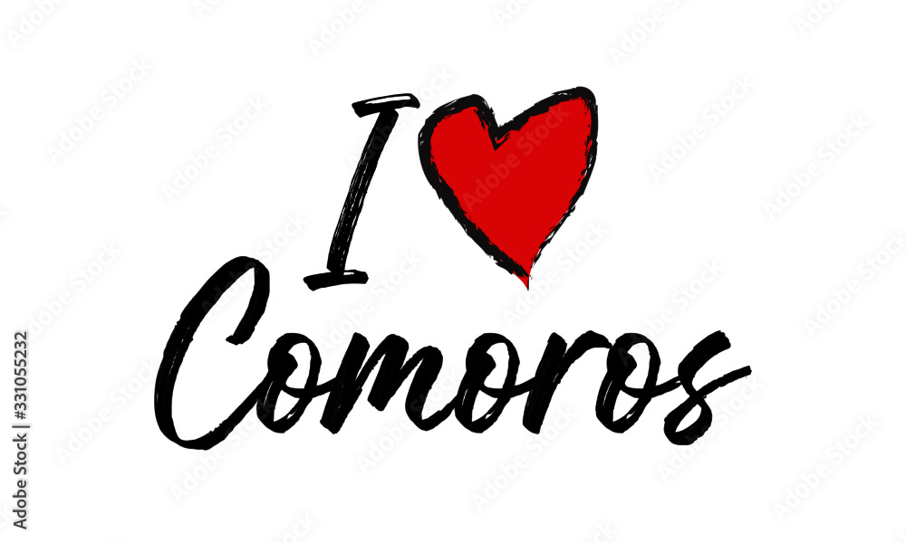 i love Comoros Creative Cursive Text Typography Template. i love Comoros Creative Cursive Text Typography Template.