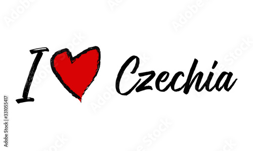 i love Czechia Creative Cursive Text Typography Template.