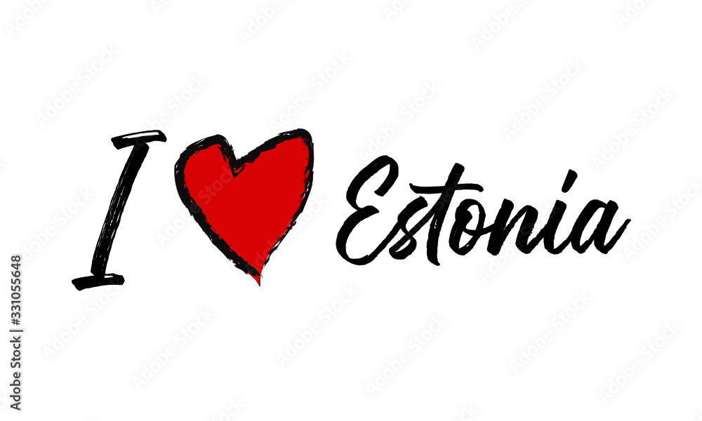 i love Estonia Creative Cursive Text Typography Template