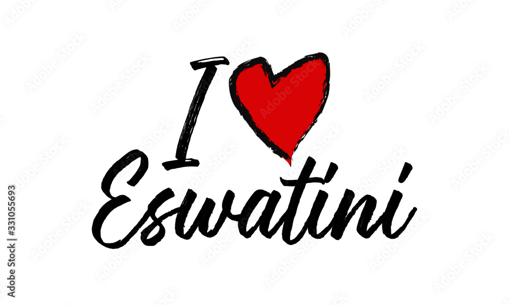 i love Eswatini Creative Cursive Text Typography Template. i love Eswatini Creative Cursive Text Typography Template.