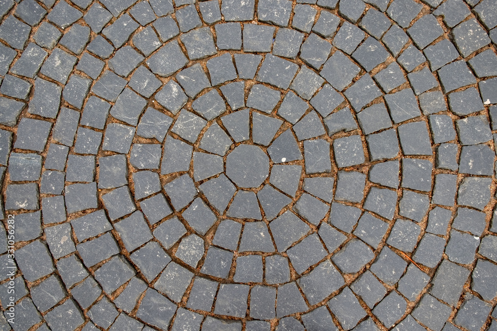 round geometric lines pavers texture, embossed background