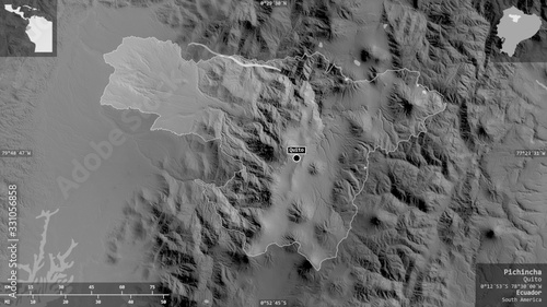 Pichincha, Ecuador - composition. Grayscale