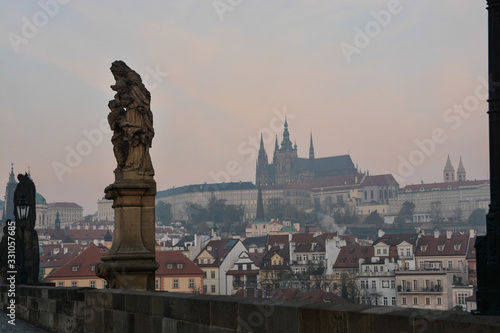 Walking in autumn Prague.