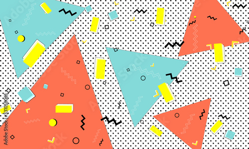 90s design. Geometric Memphis pattern. Vector.
