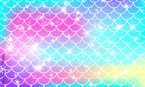 Mermaid scales. Fish squama. Rainbow pattern.