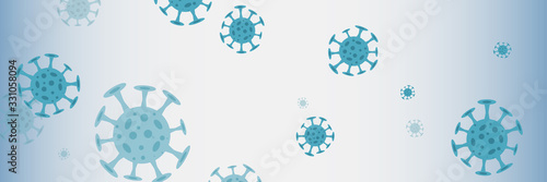 Banner, background concept about coronavirus outbreak in 2020. World Coronavirus Cell China Influenza Respiratory