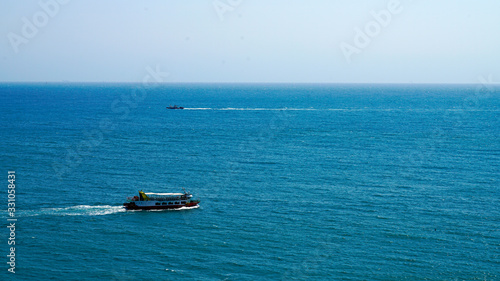 a tourist ship crossing the sea © Busan Oppa