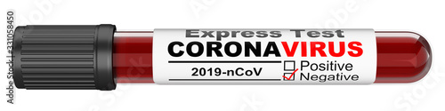 Принти на полотні Tube with negative blood samples for Coronavirus test COVID-19 - virus protection concept