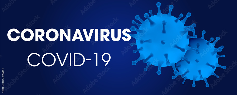 Coronavirus 2019-nCov novel realistic illustration concept. Flu outbreak and Covid-19 influenza as dangerous flu strain cases as a pandemic. Asian ncov corona virus