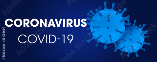 Coronavirus 2019-nCov novel realistic illustration concept. Flu outbreak and Covid-19 influenza as dangerous flu strain cases as a pandemic. Asian ncov corona virus