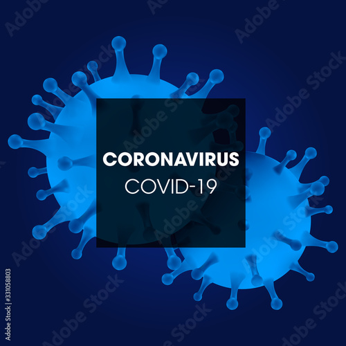 Coronavirus Covid-19. Influenza background as dangerous flu strain cases as a pandemic medical health risk concept.Floating China pathogen.