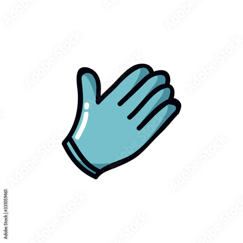 latex gloves doodle icon, vector illustration
