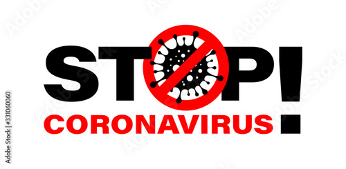 Stop Coronavirus Warning Sign. 2019-nCoV. Vector