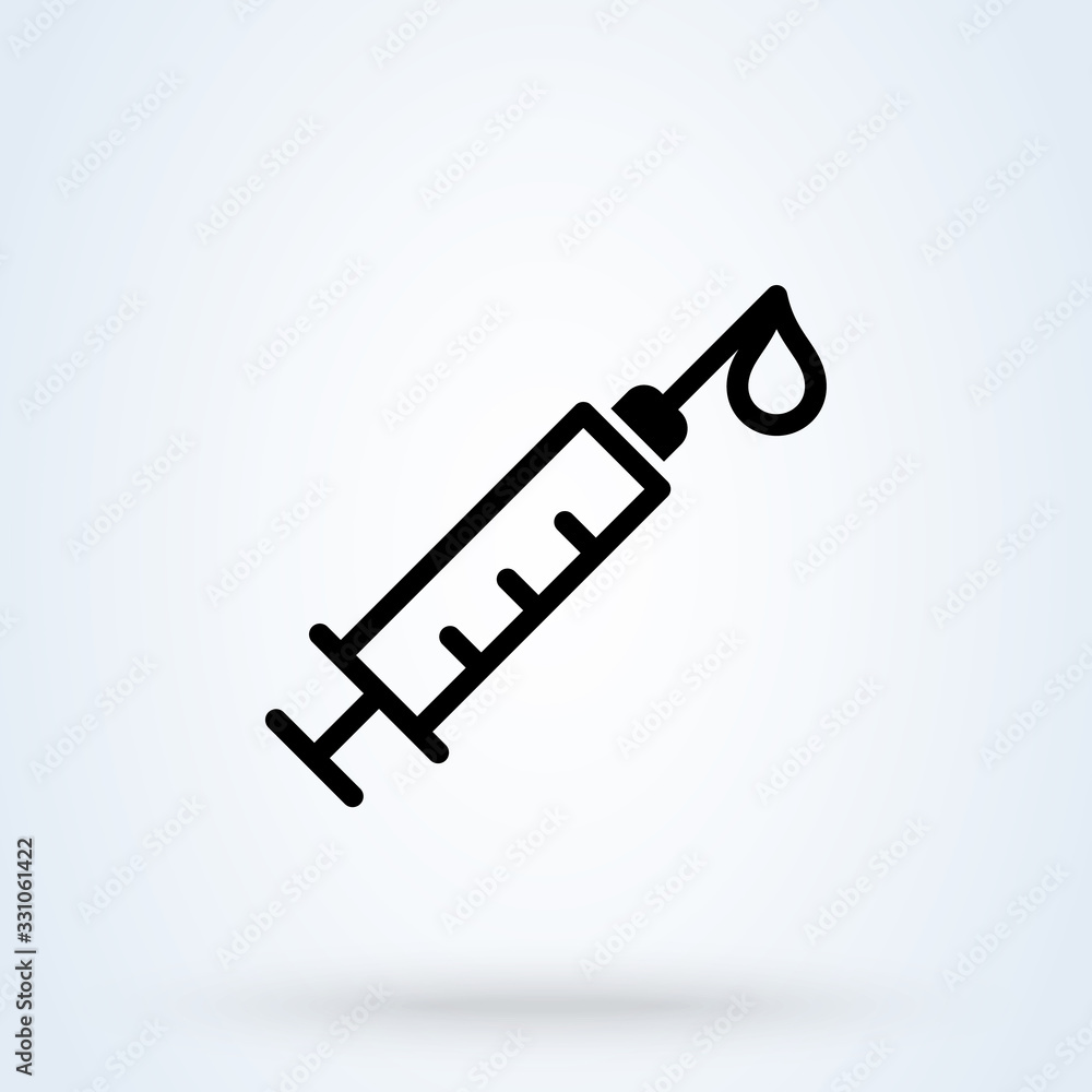 Syringe Medical Injection Icon. Illustration symbol, Syringe Medical Injection Icon. Illustration symbol,