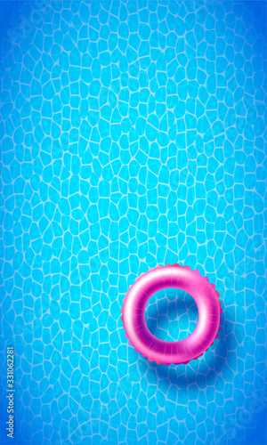 Summer design, pool background, float. Vector vacation illustration for Coupon, Voucher, Banner, Flyer, Promotional