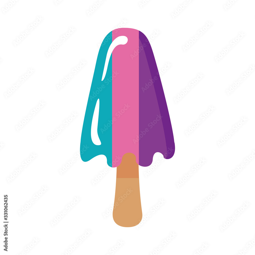 delicious ice cream in stick with three flavors flat style delicious ice cream in stick with three flavors flat style