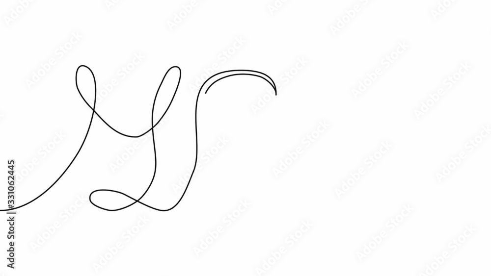 Self-drawing animation of continuous drawing of one line of the word Yes. Self-drawing animation of continuous drawing of one line of the word Yes.