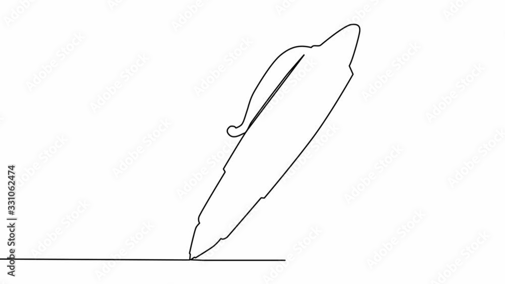 Self drawing animation of continuous thin line business icon pen Self drawing animation of continuous thin line business icon pen