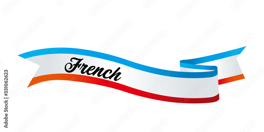 ウェーブした国旗をイメージしたリボンのイラスト フランスの国旗 ベクターデータ Stock Vector Adobe Stock