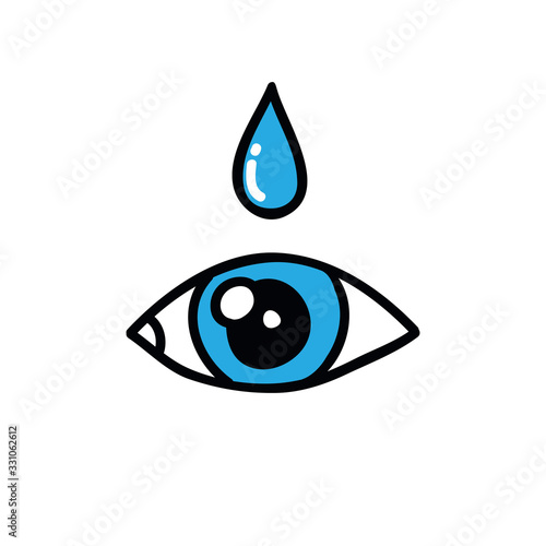 eye drops doodle icon, vector illustration