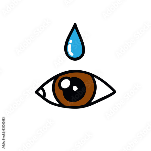 eye drops doodle icon, vector illustration