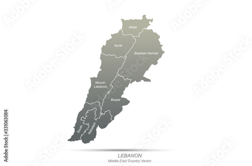 lebanon map. graphic vector...