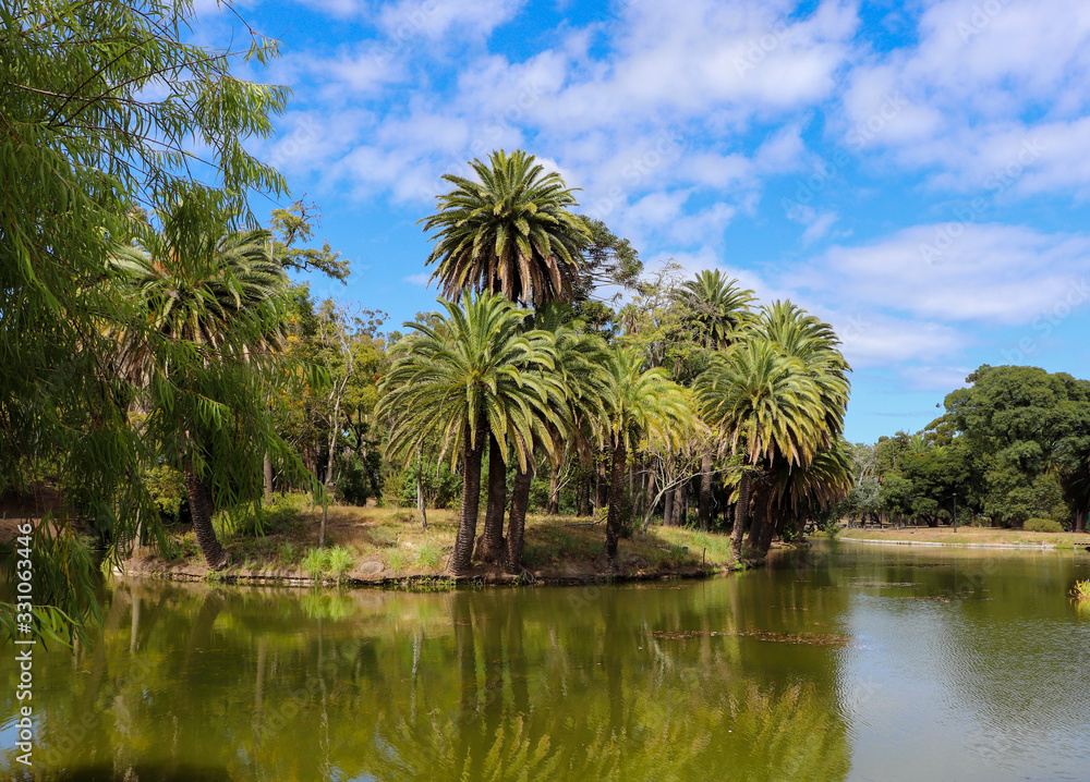 A pleasant walk through the Rodó Park of Montevideo in Uruguay.