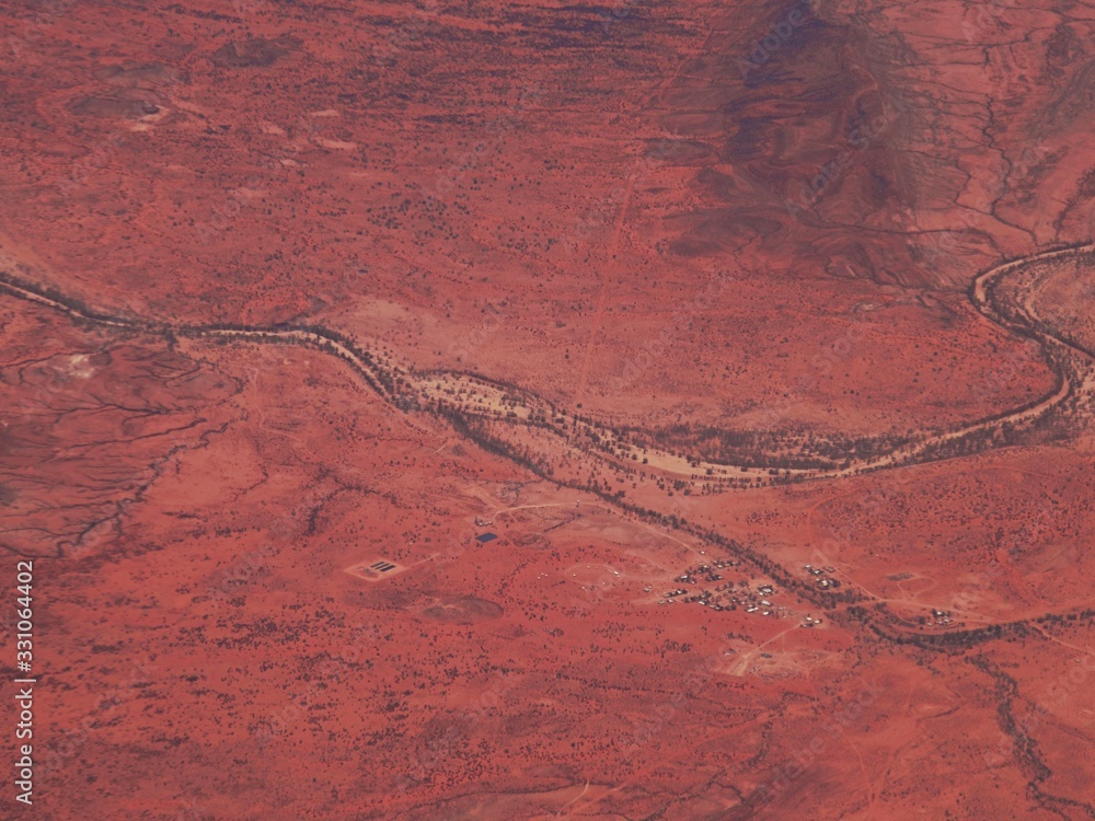 Luftaufnahme von australischem Outback Luftaufnahme von australischem Outback