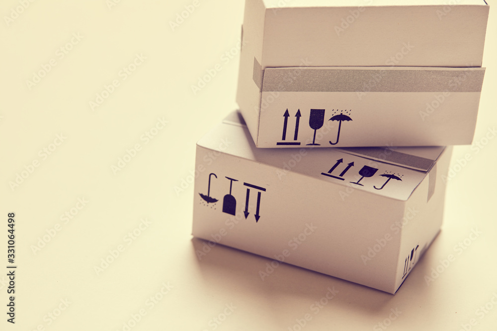 delivery packaging boxes on white delivery packaging boxes on white
