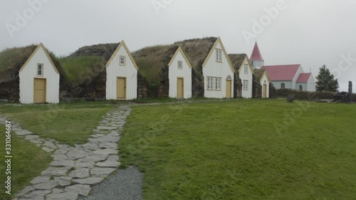 Wallpaper Mural Peat houses on the Glaumbær farm during the Icelandic summer. Torontodigital.ca
