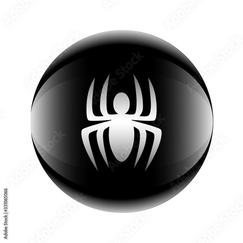 Virus icon black-white in the form of a ball. Vector eps 10