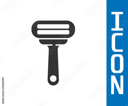 Grey Shaving razor icon isolated on white background. Vector Illustration