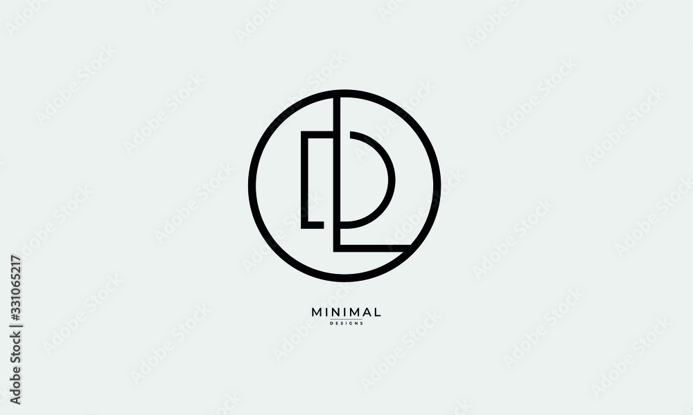 Alphabet letter icon logo DL or LD - obrazy, fototapety, plakaty 