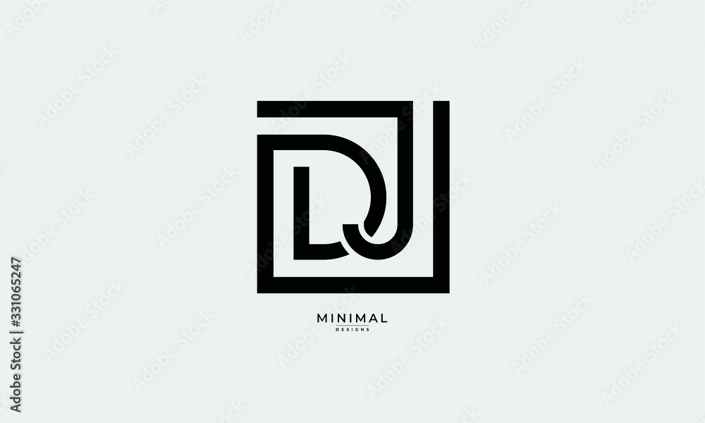 Alphabet letter icon logo DJ Stock Vector | Adobe Stock