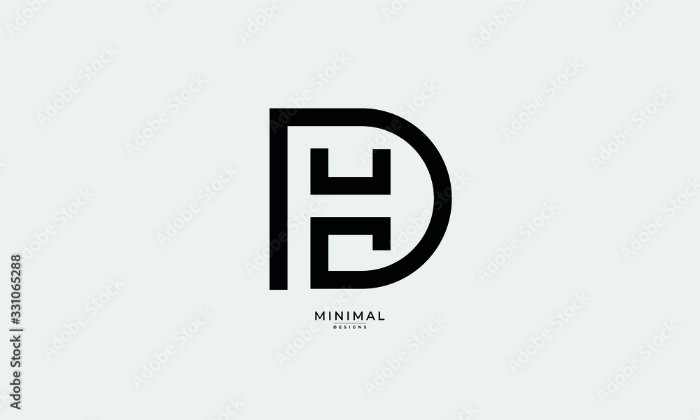 alphabet letter icon logo DH or HD alphabet letter icon logo DH or HD