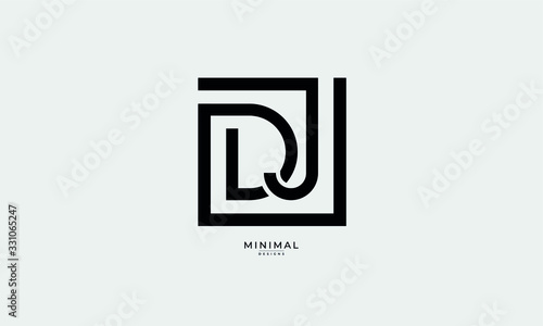 Alphabet letter icon logo DJ