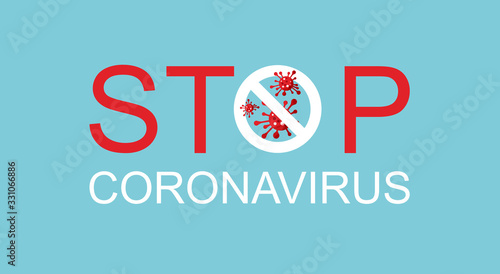 COVID-19 or stop Coronavirus concept banner. Virus wuhan from China. Dangerous virus logo vector illustration. 